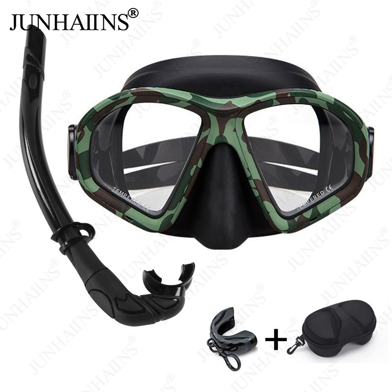 Freediving Mask Set - 【หลายสี】หน้ากากดําน้ําปริมาณต่ําแบบมืออาชีพหน้ากากดําน้ํากระจกนิรภัยหน้ากากดําน้ําสําหรับผู้ใหญ่แว่นตาดําน้ํากันน้ํา