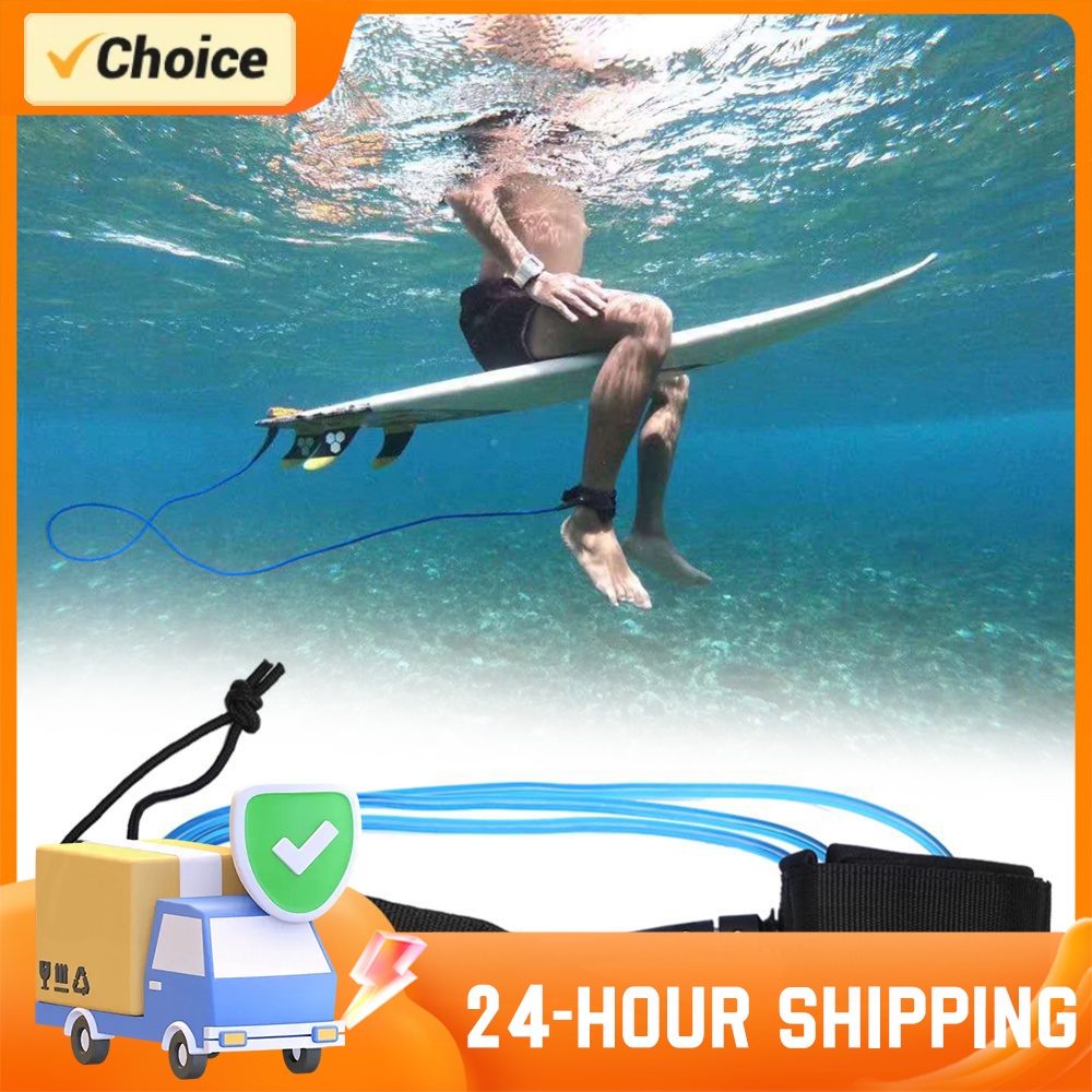 Surfboard Leash Ankle - สายรัดข้อเท้าสำหรับกระดานโต้คลื่นยาว 6 ฟุต อุปกรณ์เสริมสำหรับการโต้คลื่น สายรัดขาแบบยืดหยุ่น ทนต่อการกัดกร่อน