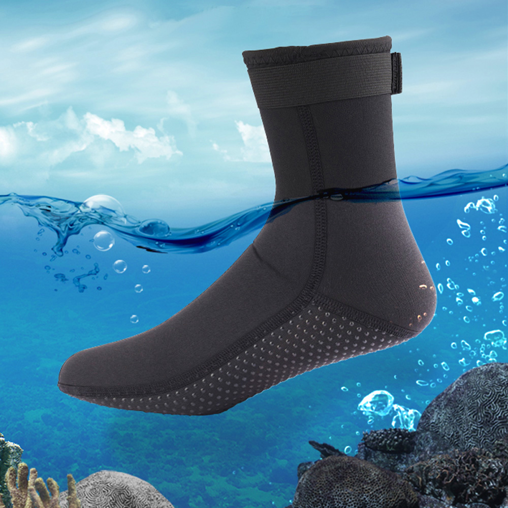 Wetsuit 3Mm Neoprene - 3 มม.และ 5 มม.ถุงเท้าดําน้ํา Neoprene ลื่นผู้ใหญ่