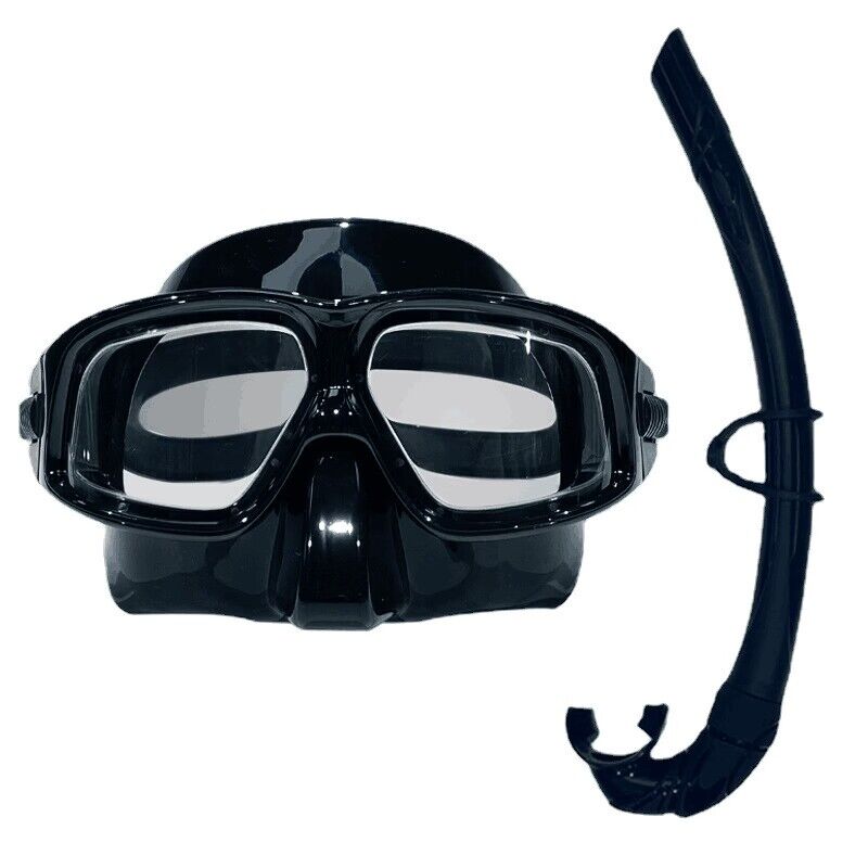 Freediving Mask Set - หน้ากากดำน้ำ ฟรีไดฟ์วิ่ง กระจกสะท้อนหน้าผิวน้ำ เลนส์ป้องกันฝ้าความคมชัดสูง อุปกรณ์หน้ากากดำน้ำตื้น