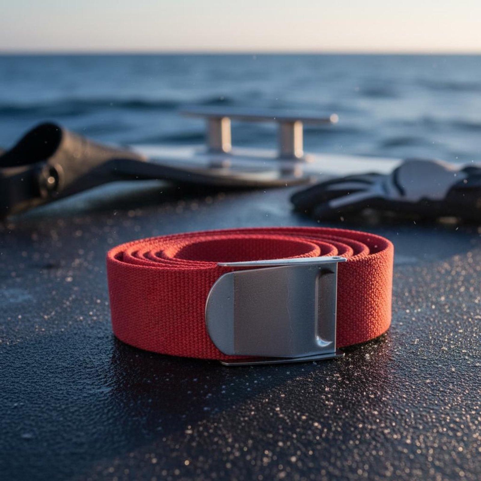 Dive Weight Belt - เข็มขัดถ่วงน้ำหนักสำหรับดำน้ำฟรีไดฟ์วิ่งพร้อมหัวเข็มขัดกันสนิม สำหรับดำน้ำลึก ดำน้ำตื้น และชุดอุปกรณ์ดำน้ำ