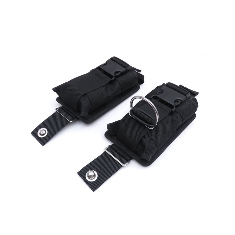 Dive Weight Belt - ยอดนิยมใหม่ 2 ชิ้นอะไหล่สีดํา 1680D ไนลอนดําน้ําเข็มขัดน้ําหนักกระเป๋า Quick
