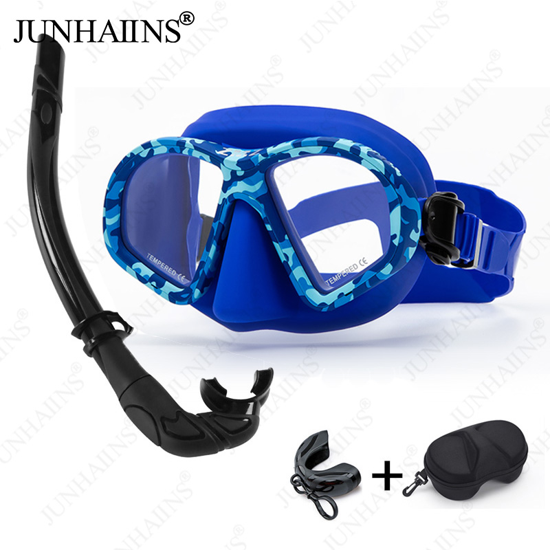 【หลายสี】หน้ากากดําน้ําปริมาณต่ - Freediving Mask Set บทวิจารณ์และราคา