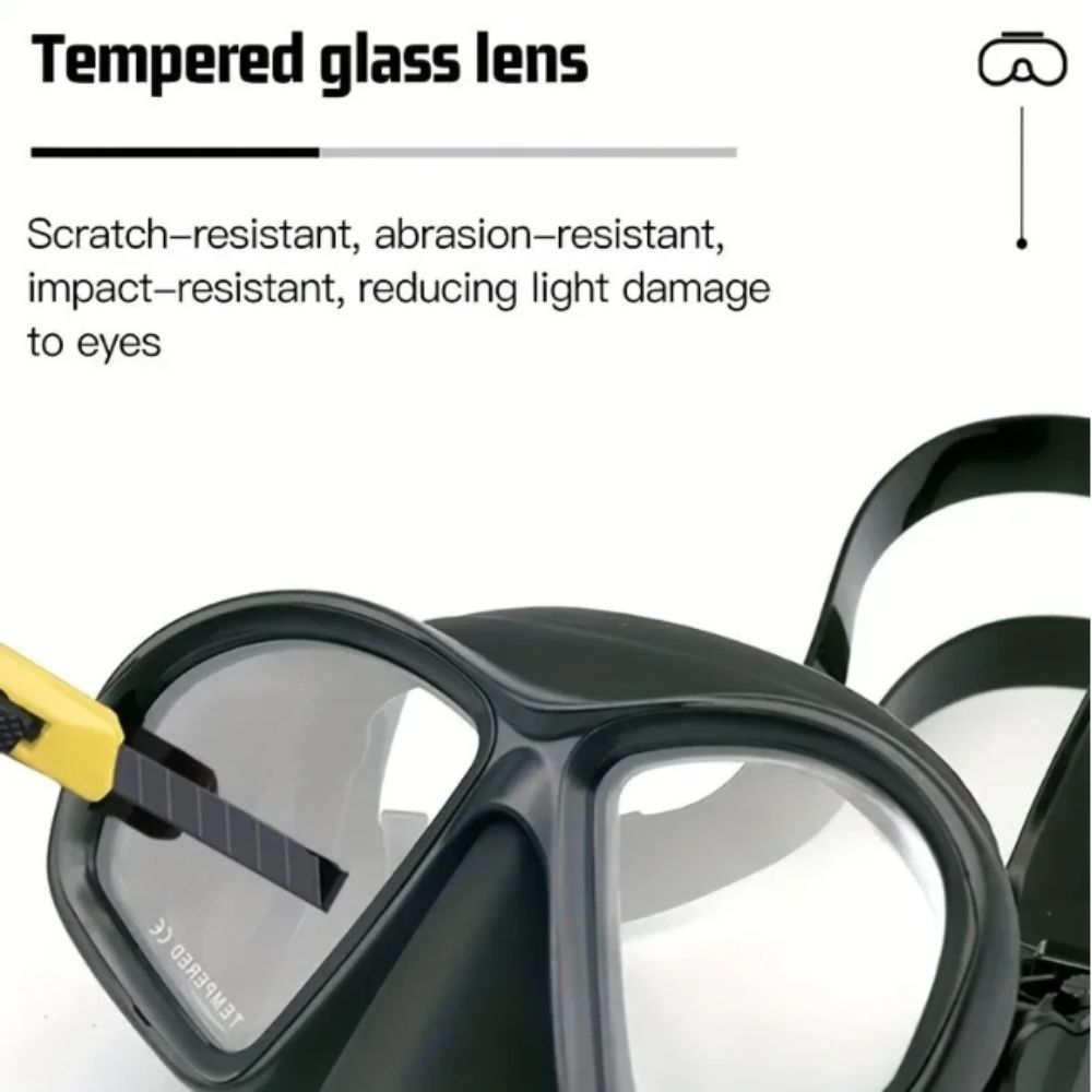 หน้ากากดำน้ำแบบกระจกนิรภัยพับไ - Freediving Mask Set บทวิจารณ์และราคา