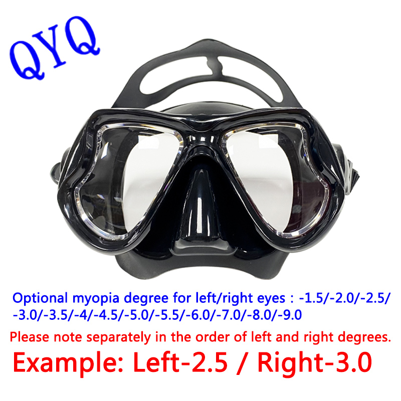 สายตาสั้นดำน้ำหน้ากากดำน้ำดูปะ - Freediving Mask Set บทวิจารณ์และราคา